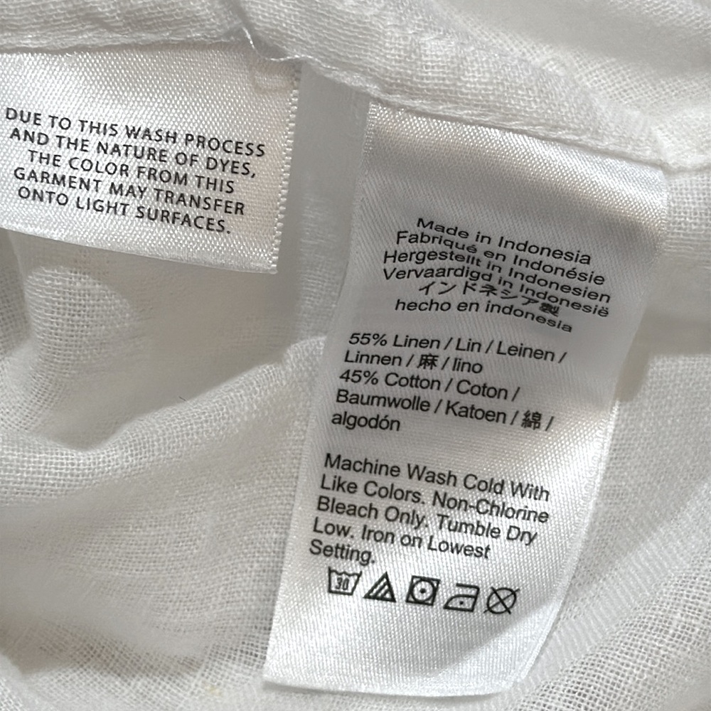 J. Crew White Camp-collar shirt in featherweight linen blend size 14 NWT - Picture 6 of 9